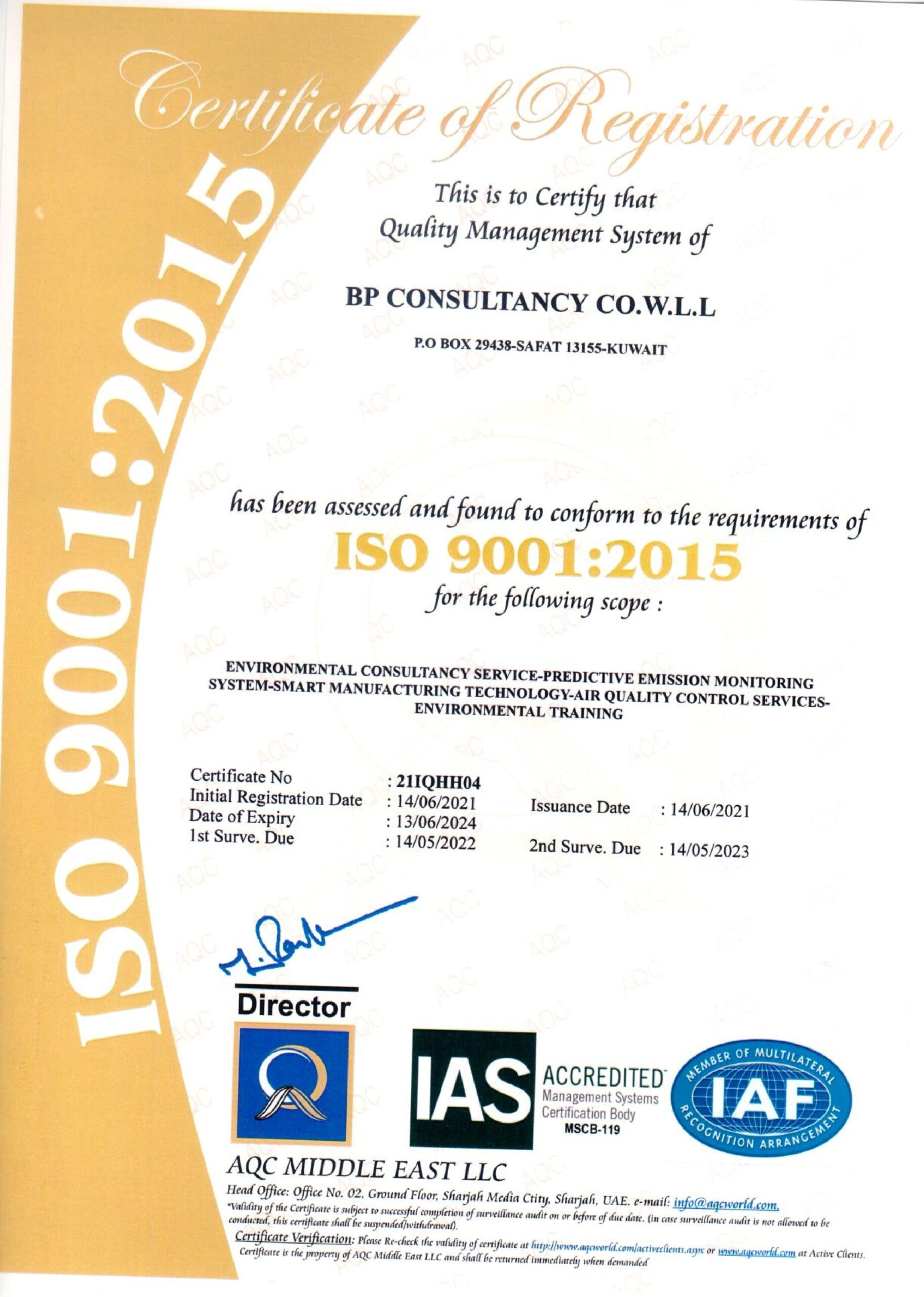Certification to ISO 9001:2015